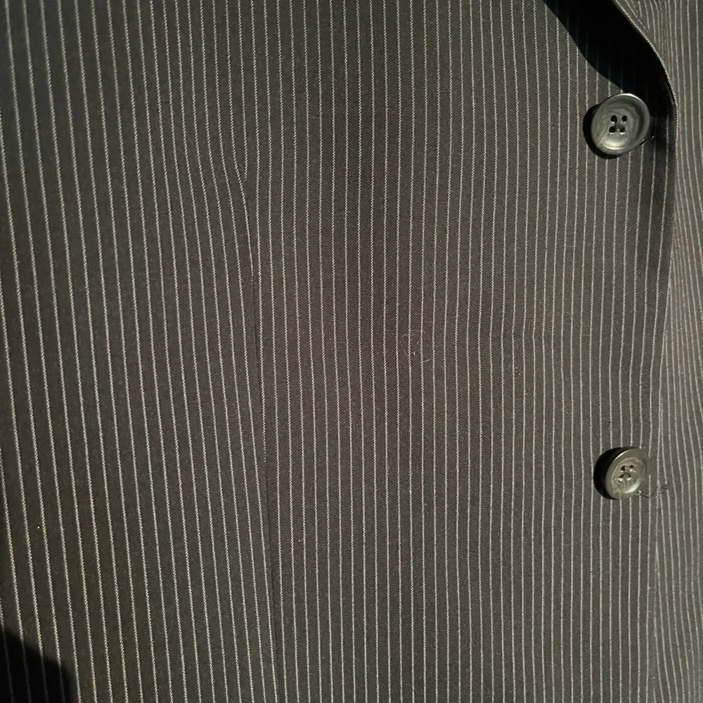 Oscar De La Renta Blazer Sports Coat Men striped office Black 42R - Picture 2 of 7